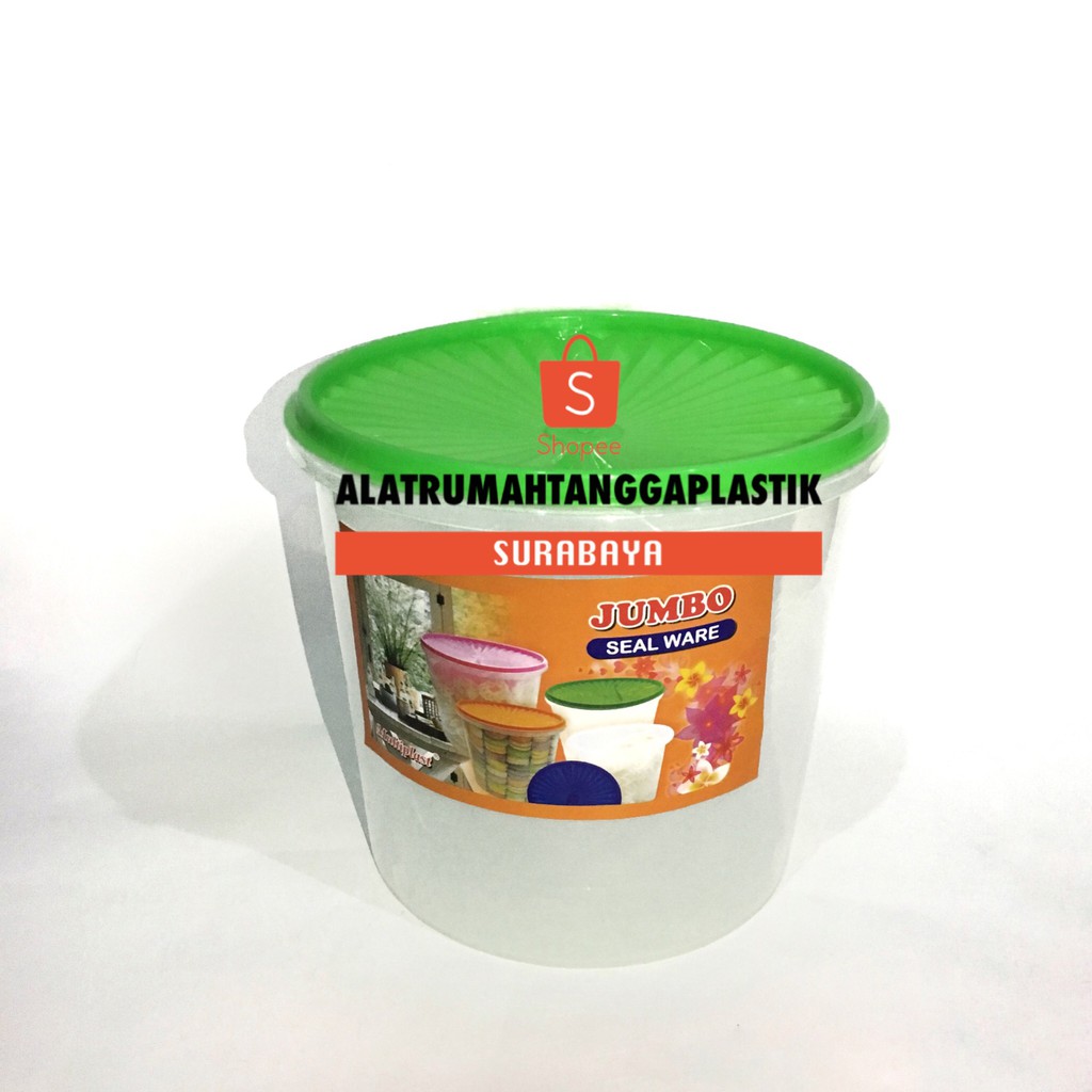 KHUSUS GOJEK/ GRAB Toples Plastik 16 Liter Bulat / Toples 16Liter Bundar / Toples Kerupuk 16Lt / Top