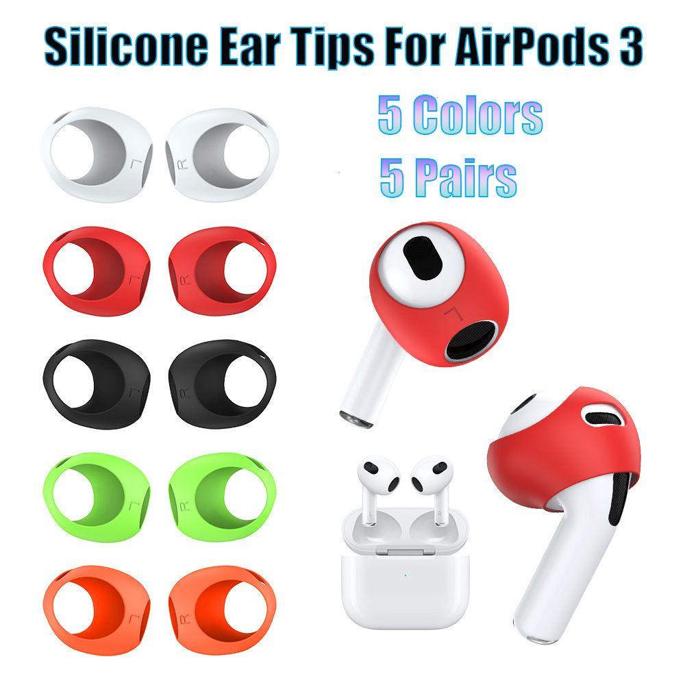 POPULAR Populer 5pasang Ear Cover 5warna Eartips Pelindung Earphone Untuk Airpods3