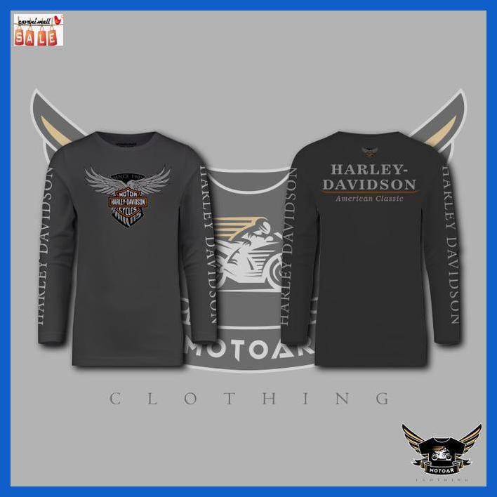 MANCARDIGAN- LONG SLEEVE TSHIRT HARLEY DAVIDSON HITAM -ASLIII.