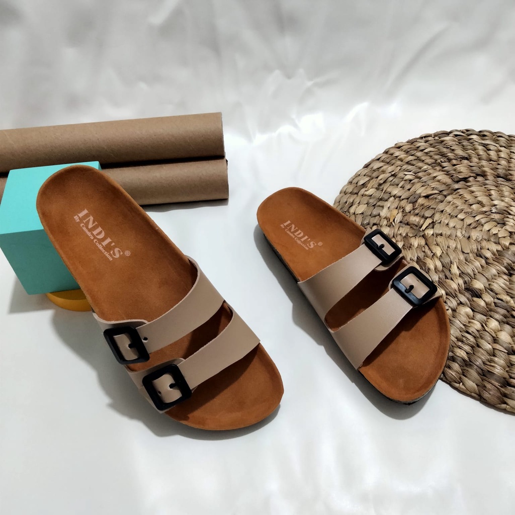 Sandal Flat Wanita Birken - Sendal Santai Wanita Terbaru Kasual Kekinian NESANH - KIRANA