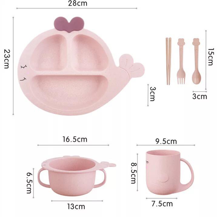 Tableware anak gambar WHALE SET Tempat makan anak lucu Perlengkapan Makan anak murah dan lengkap