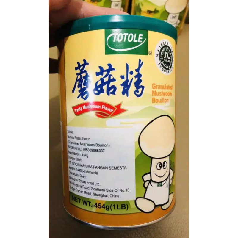 totole kaldu jamur kemasan  kaleng 454