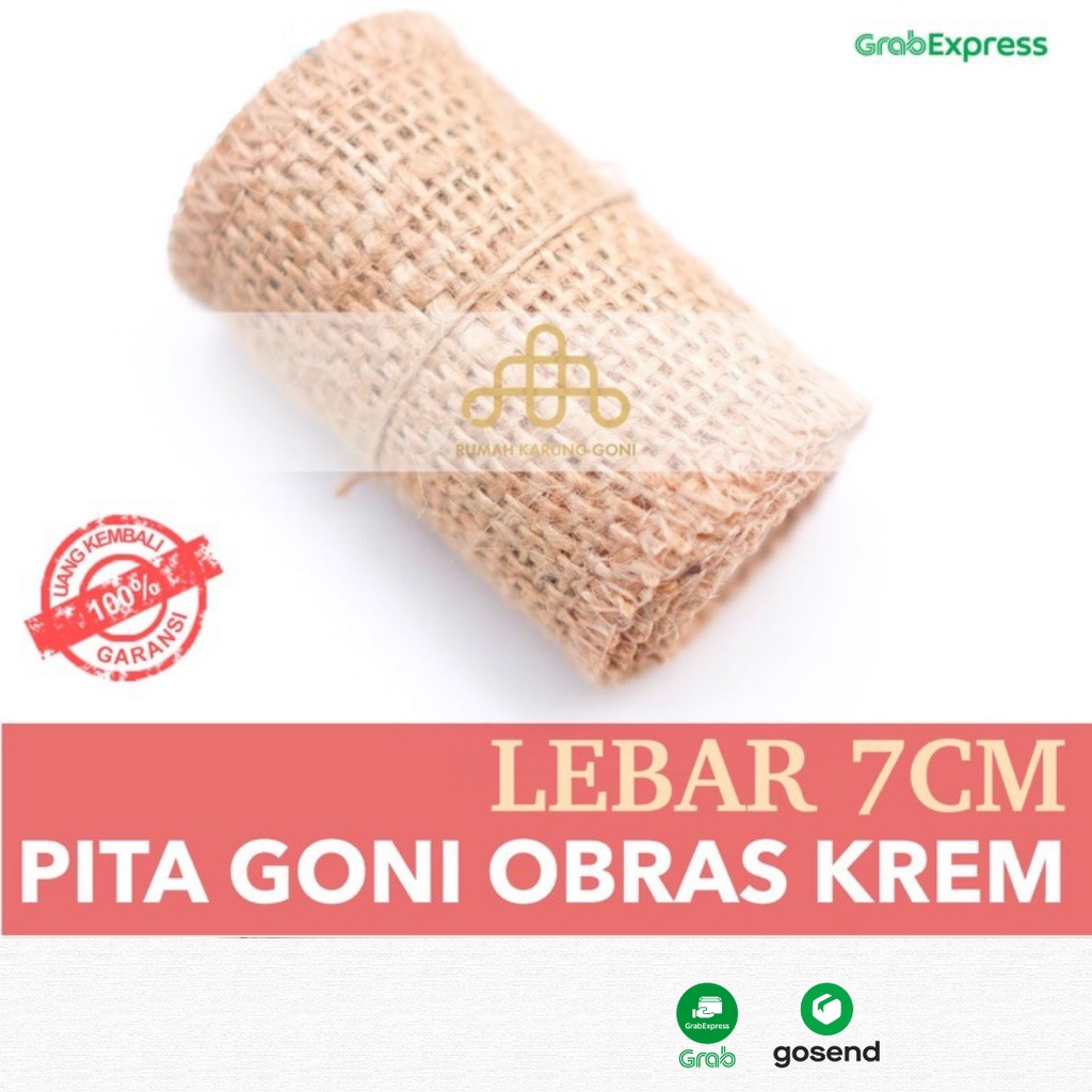 Pita Goni Dekorasi 7 CM x 115 CM - Jute Ribbon - Burlap Decoration - DIY