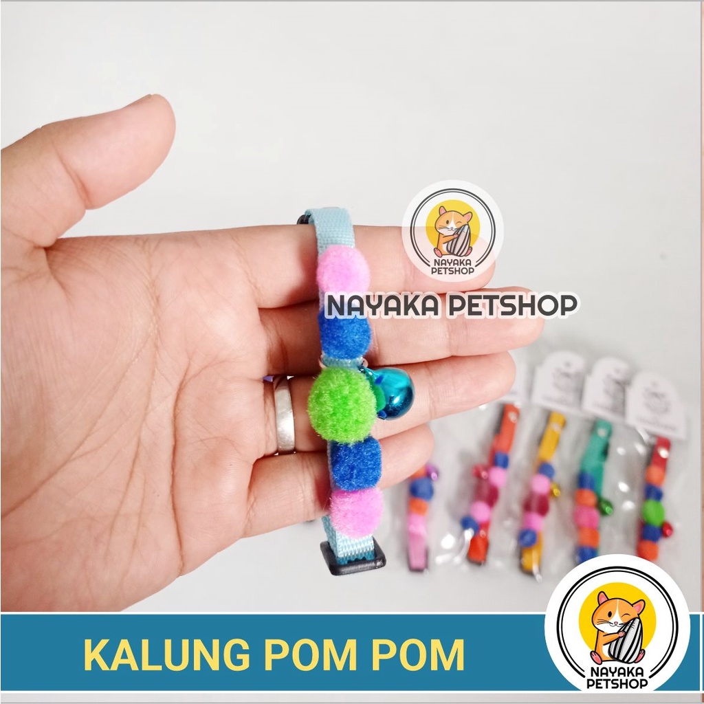 Kalung Kucing Lonceng Murah Kerincing Polos Motif Pita Pom Pom Kelinci Kitten