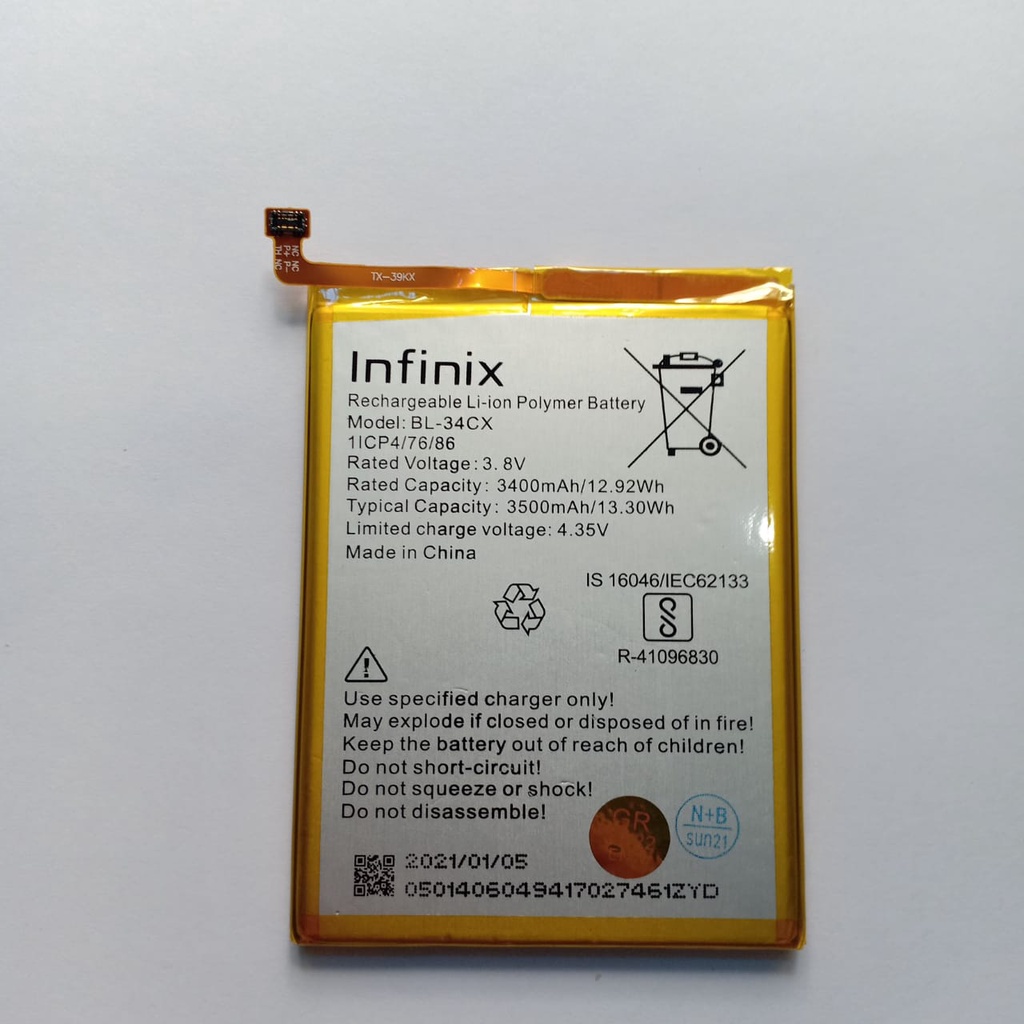 Baterai INFINIX SMART 3 PLUS X627 SMART 4 PLUS BL-34CX Batre batere Battery