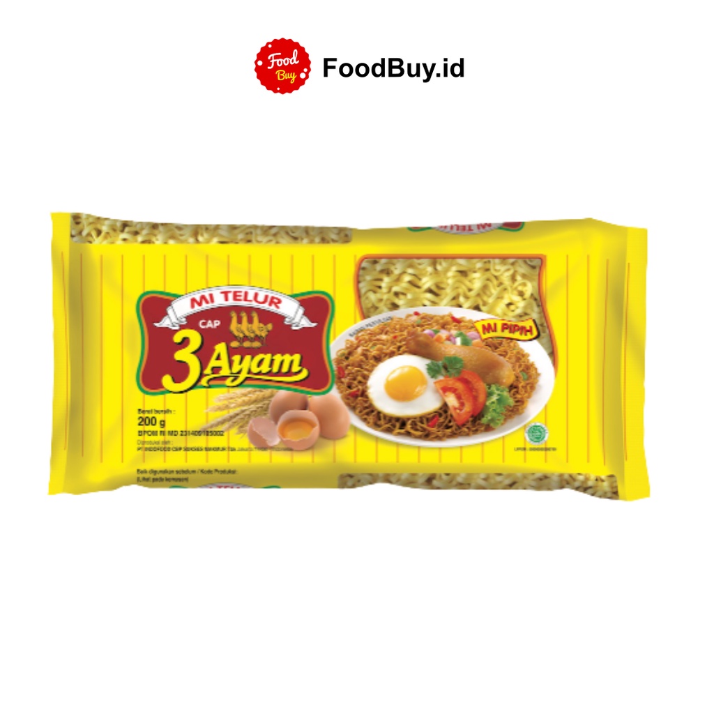 

Mie Telur Cap 3 Ayam Mie Pipih Kuning 200 gr