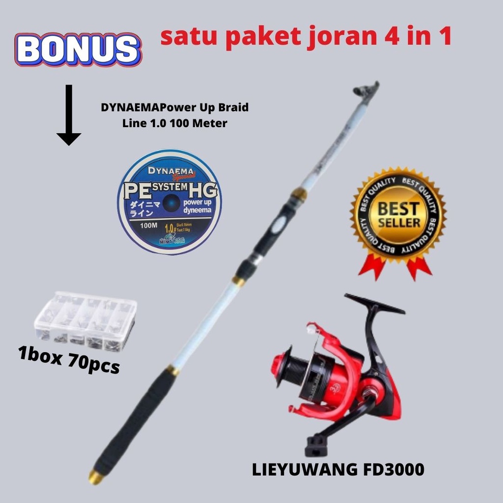 PAKET JORAN GHOTDA SET REEL LIEYUWANG FD3000 TAFFSPORT FD5000 BONUS SENAR DAN KAIL