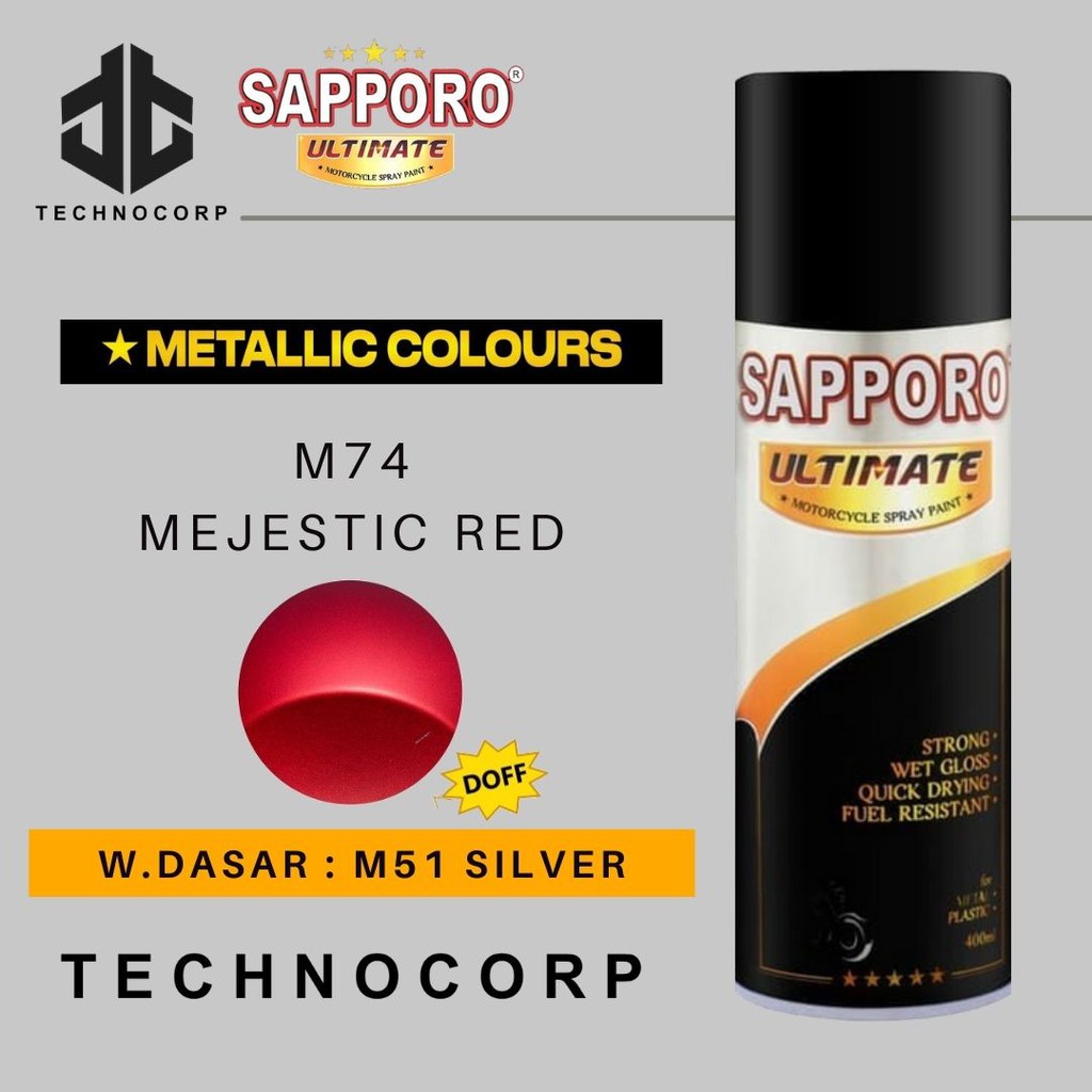 Cat Semprot SAPPORO ULTIMATE M74 MAJESTIC RED / MERAH SATIN DOFF
