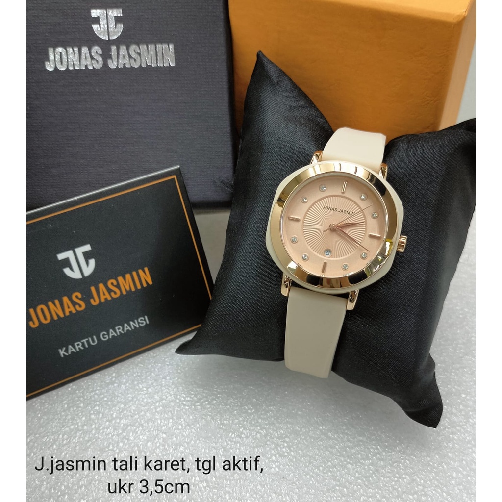 [COD] Jam Tangan Wanita Jonas Jasmin Jj7101Lv Original Tanggal Aktif Tali Rubber Free Box Original, 