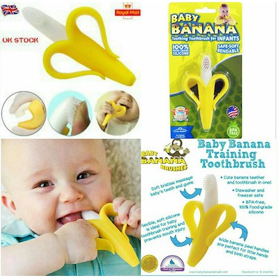 BPA FREE BANANA TEETHER GIGITAN BAYI ALAT GIGIT BAYI MAINAN TEETHER PISANG ANGE Teether Jerapah gigitan pisang Banana teether baby toothbrush gigitan bayi sikat gigi bayi