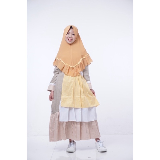 Yura Gamis Dress Remaja Katun Madina Motif Garis