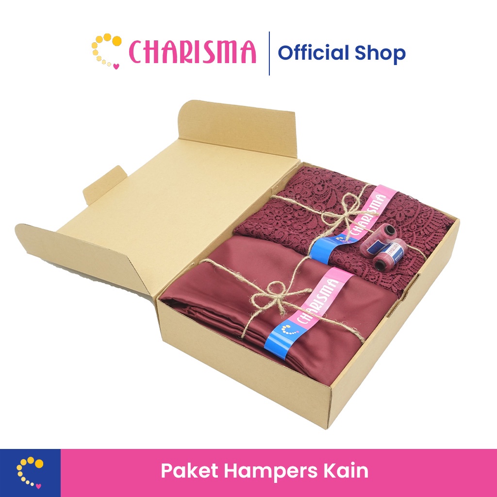 Charisma Paket Hampers Kain PRIA  - Paket Bridesmaid/Seragam Keluarga -Paket Satin + Brukat Bunga Premium