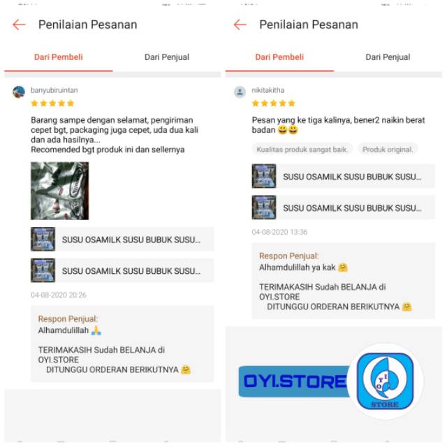Osamilk 500 gram Susu Osamilk Susu Bubuk Osamilk Susu Penggemuk Badan Susu Keluarga Susu Kesehatan