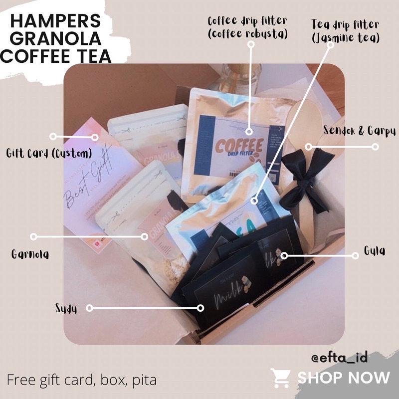 

Hampers Healthy Food Hadiah wisuda/wedding/birthday/custom free gift card