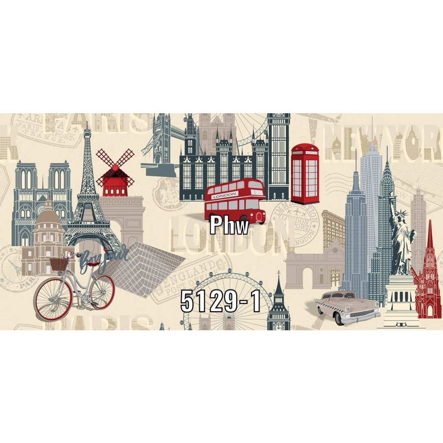 WALLPAPER DINDING MOTIF GEDUNG -GEDUNG 3D KOREA DREAM