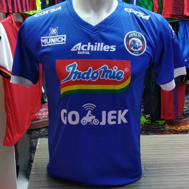 Jersey baju kaos bola arema home 2019 2020  full patch liga shopee