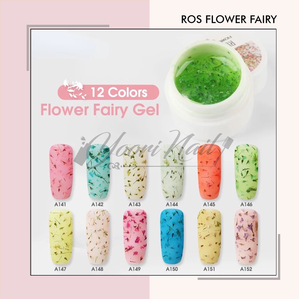 Rosalind flower fairy 5ml uv led gel polish 12 warna gel bunga rosalind flower pot