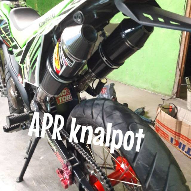 Knalpot FMF double cabang kanan kiri untuk Dtracker Fulset Pnp