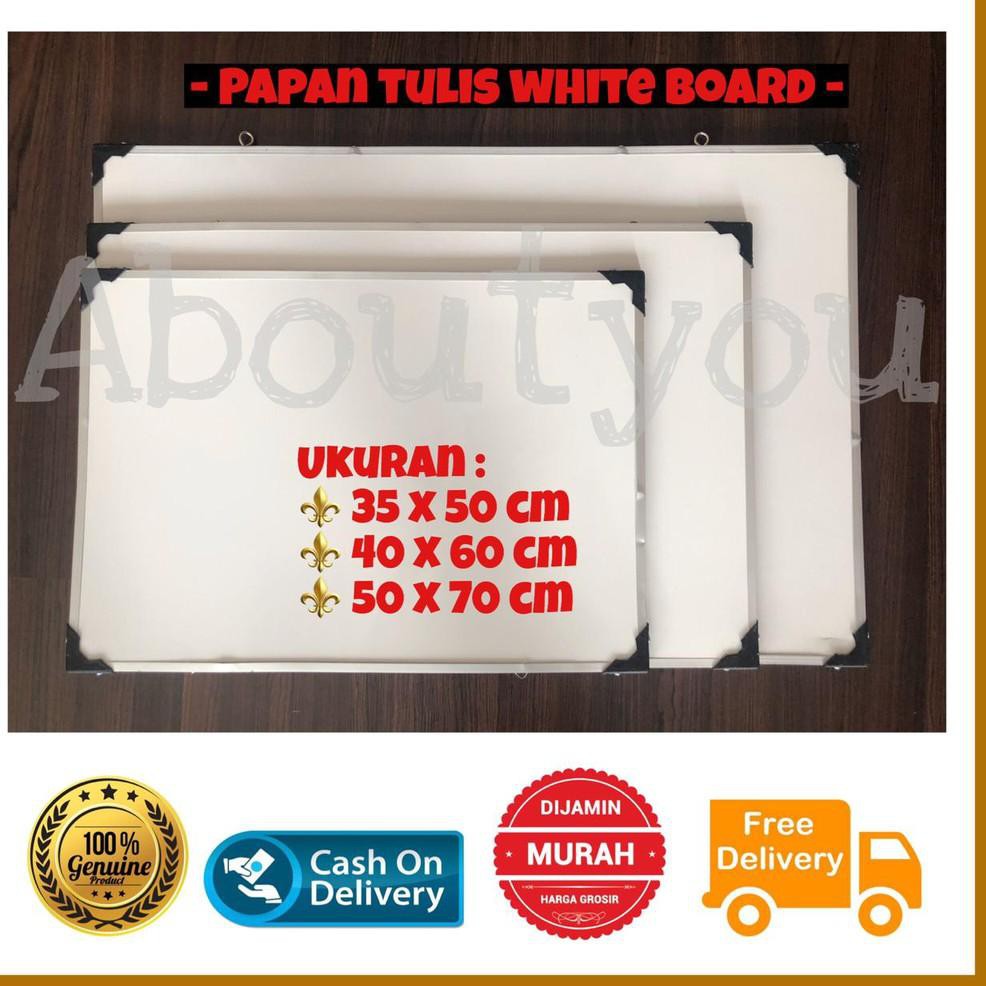 

N3w Pr0duk White Board Papan tulis gantung tempel 40 x 60 cm murah besar putih C0de@u#m2 P0puler