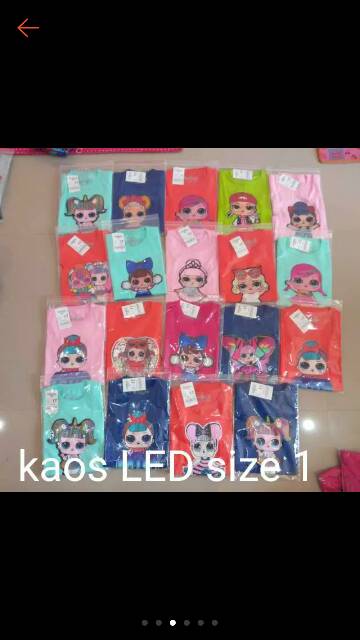 COD Kaos LOL LED size 1,2,3,4,5 (lampu 1) (bisa pilih warna)