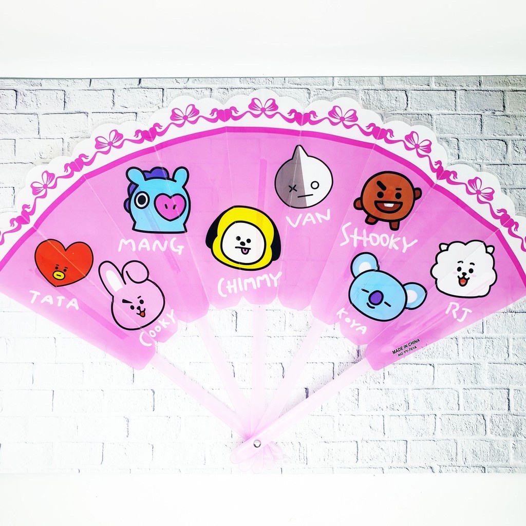 Kipas Lipat BTS BT21 / Kipas Tangan Karakter Kartun Souvenir Anak