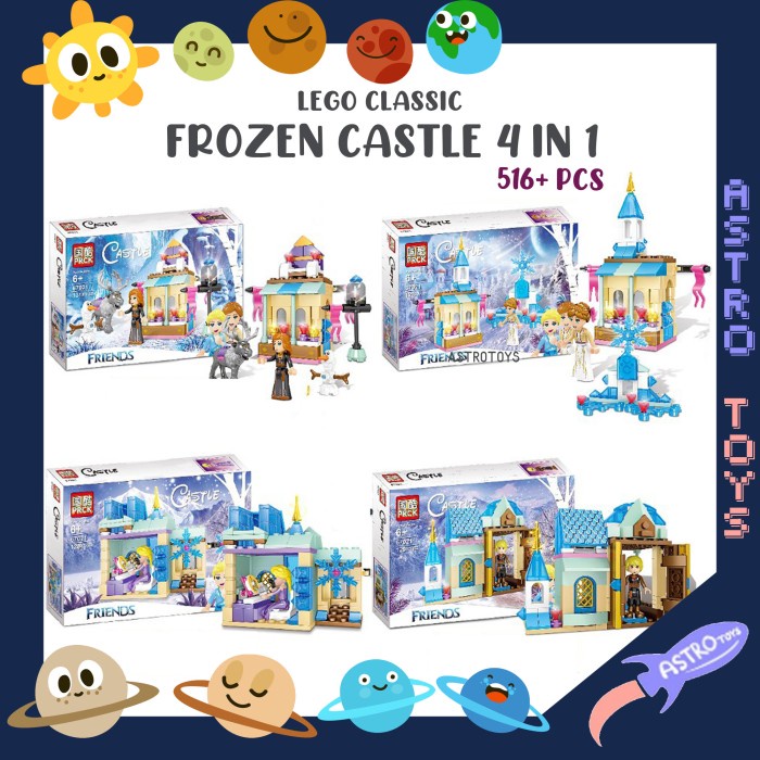 Terlaris Lego Frozen Castle 4 In 1 &amp; 8 In 1 Princess Diseney Perempuan Hot Sale