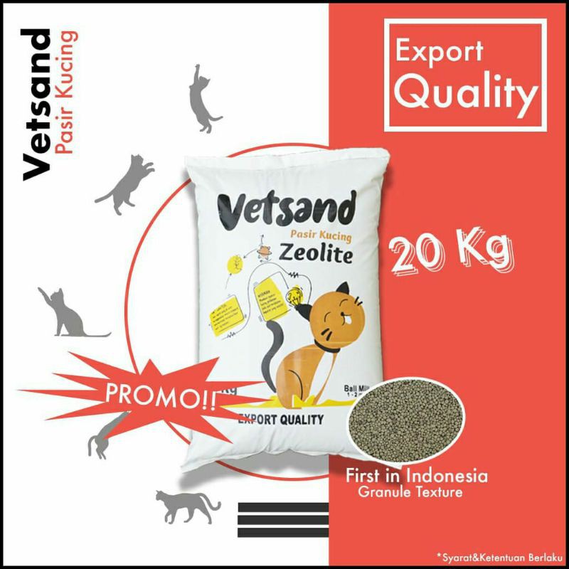 VETSAND Granule Cat Litter 20kg pasir kucing gumpal TERMURAH dengan Kualitas terbaik