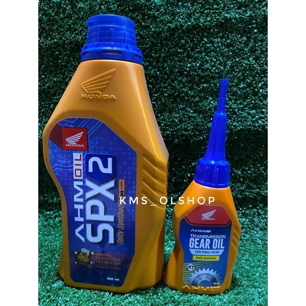 Paket Oli AHM SPX2 SPX 2 800 ml &amp; Oli Gardan Scooter Gear Oil SPX2 120 ml Beat Scoopy Spacy Vario 125 150