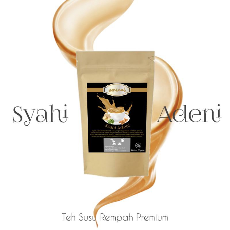 

Syahi Adeni Teh Susu Rempah Khas Arab Premium Kemasan Standing Pouch 50 gram Teh Adeni