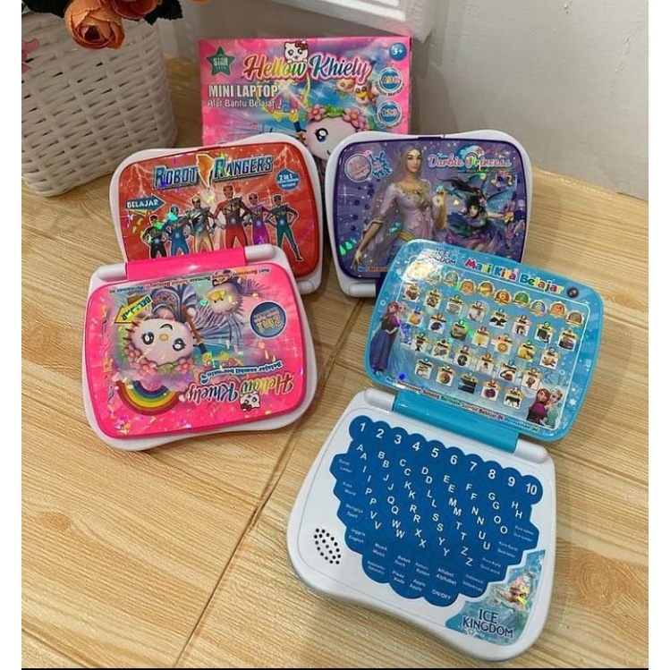 mainan laptop anak 4bahasa,laptop 2 bahasa,mainan edukasi.ORIGINAL SNI