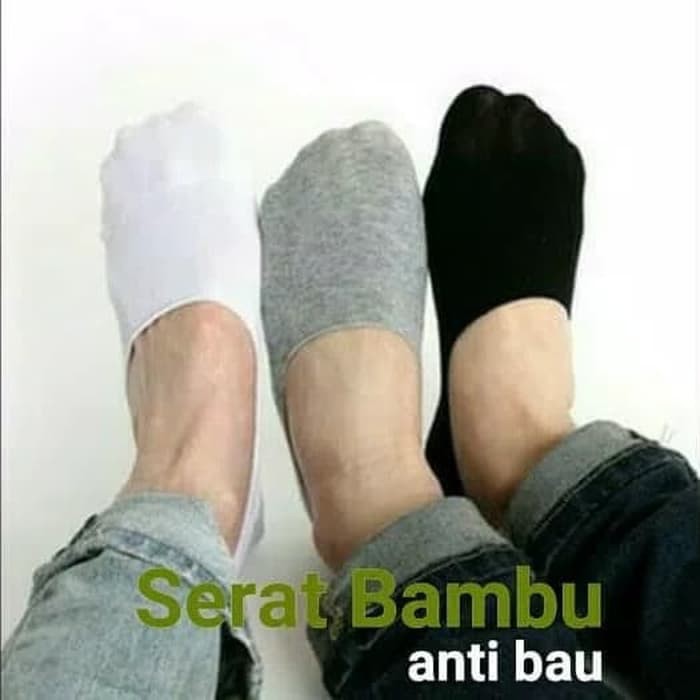 Kaos Kaki Serat Bambu kesehatan anti bau show socks bamboo -Abu Abu