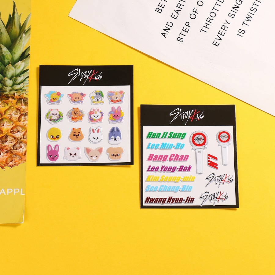 Stiker Bubble Tiga Dimensi Desain Kpop Stray Kids Skzoo TXT Untuk Stationery