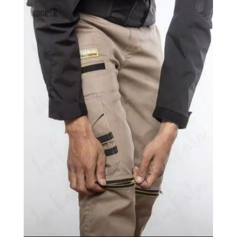 Celana jogger zipper pria