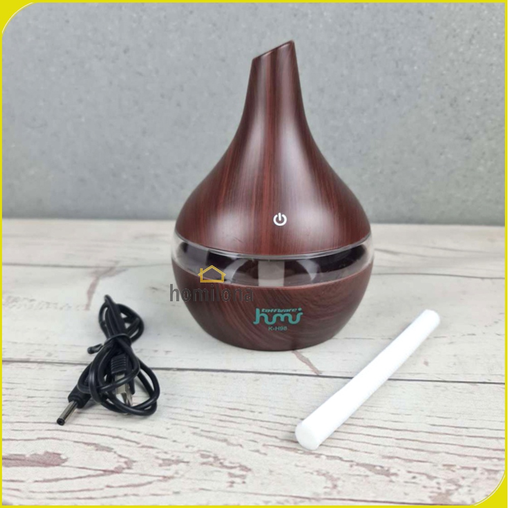 Humidifier Diffuser Aromaterapi LED 7 Color Koleksi Motif Kayu Wood Grain Pelembab Udara  Essential Oil Aromatherapy