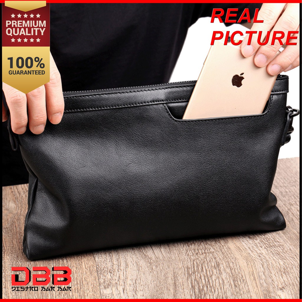 Dompet Pria Panjang Bahan Kulit Black/Brown