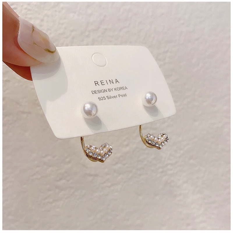 Korea baru fashion hati kecil mutiara anting-anting anting-anting temperamen Korea gaya internet inf