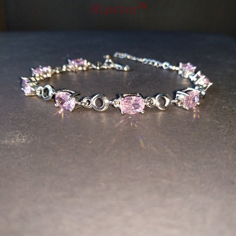 Fashion Classic Hot Sale White Gold Powder Gemstone Bracelet