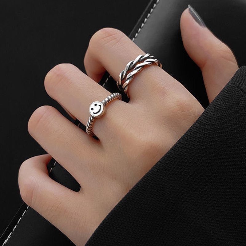 7PCS/COD✨Cincin N1ke gaya Korea Untuk Pria Dan Wanita TN-14（2pcs）