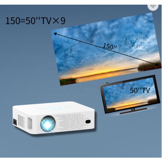 Proyektor T21 Android 3000 Lumens LCD Smart Projector Support 1080p