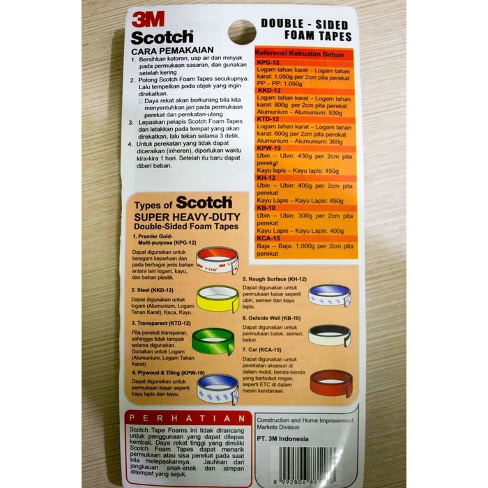 

Hemat Scotch Ktd 12 Double Tape Super Strong Daya Rekat Terkuat 3M Ktd 12 Hemat