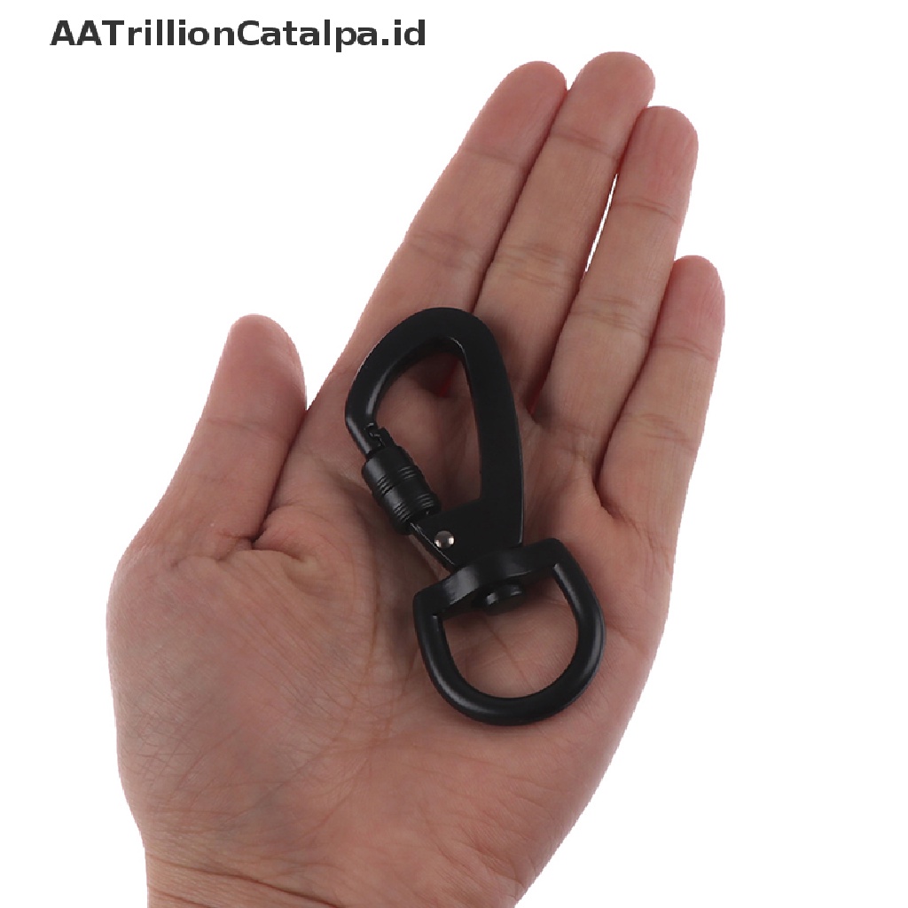 Aatrillioncatalpa 1PC Carabiner Tipe D Pengunci Otomatis Dengan Cincin Putar Untuk Outdoor