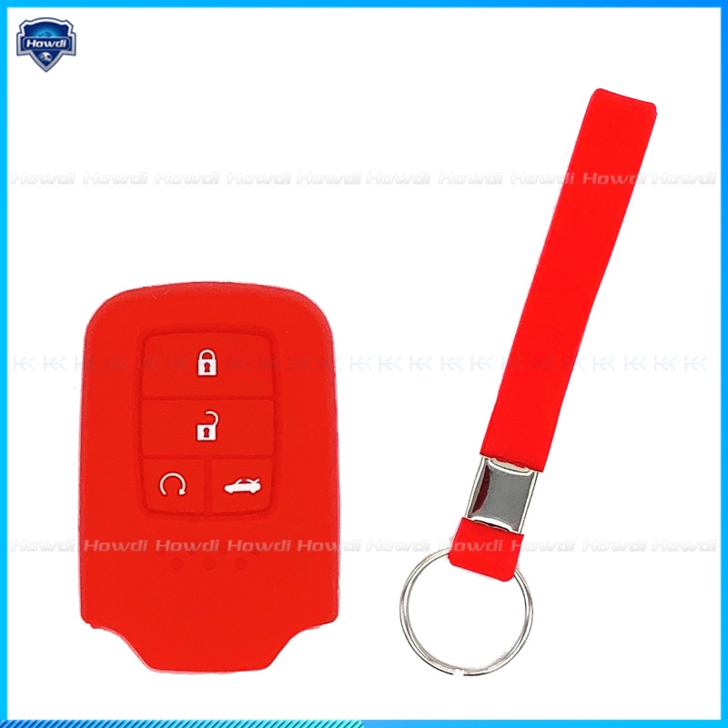 Cover Kunci Remote Keyless Bahan Silikon Dengan Gantungan Kunci Untuk Honda Civic