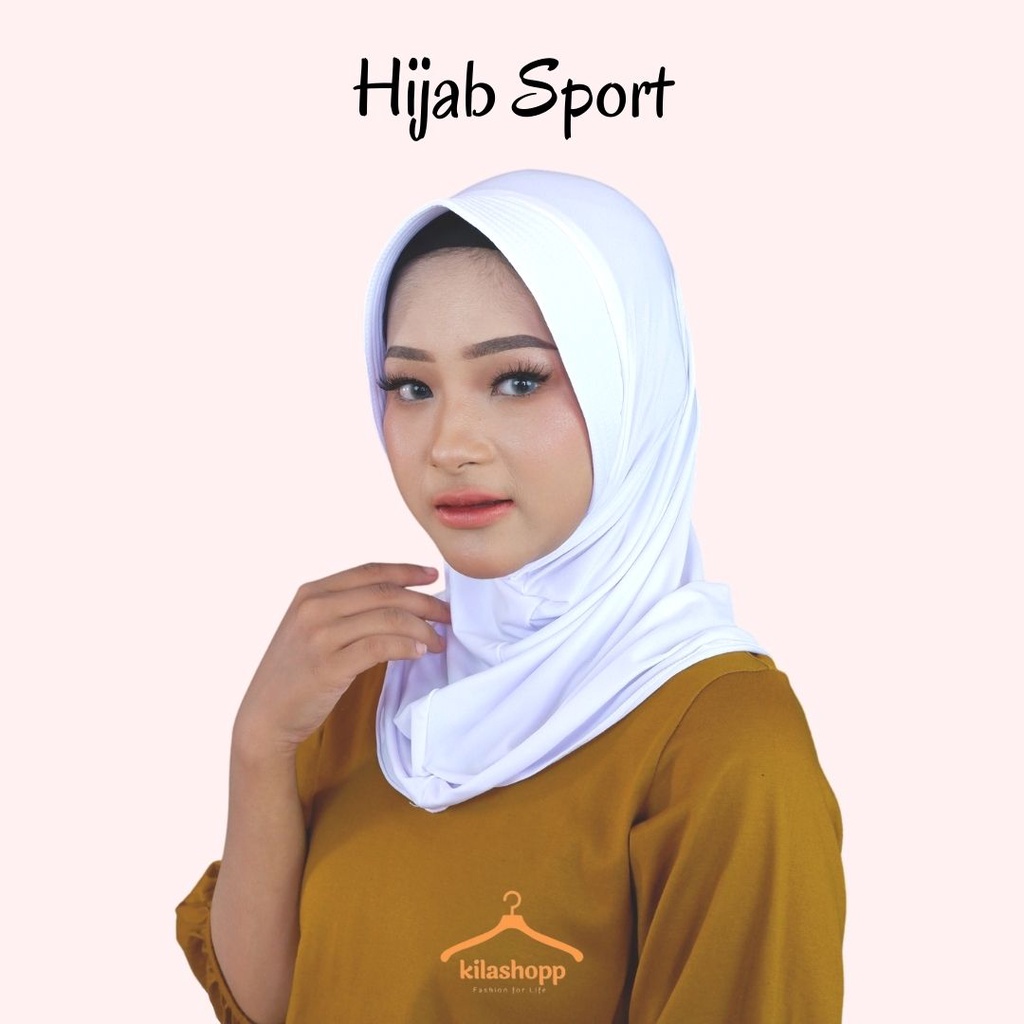 Jilbab sport murah / jilbab jersey lycra / jilbab instan sport-1
