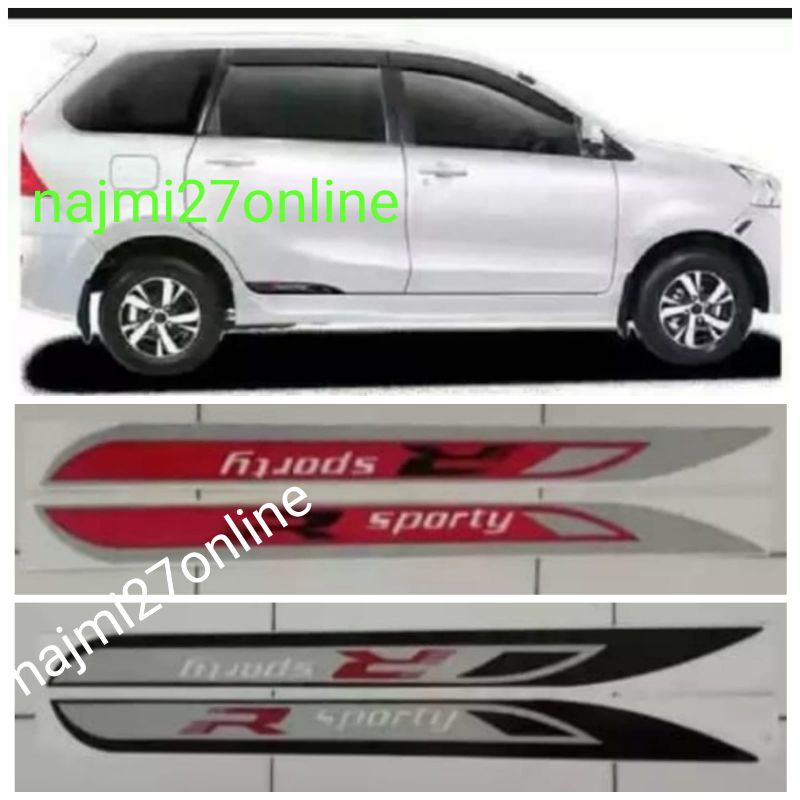 satu set stiker body mobil Avanza Xenia UNIVERSAL R SPORTY