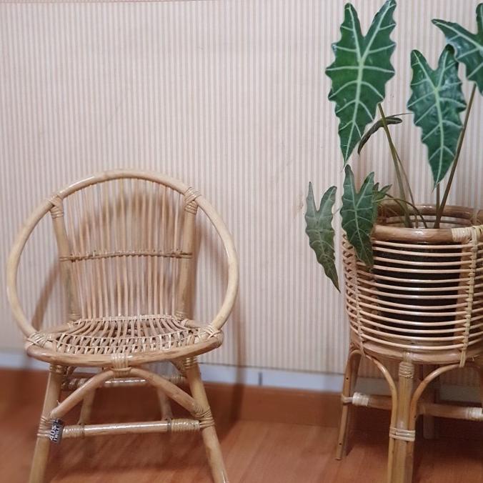 Standing pot rotan/cover pot rotan