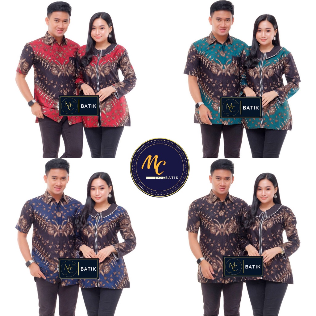 MCbatik Couple Batik | Atasan Couple Batik Blouse Batik Wanita Kemeja Lengan Pendek Tampil Elegan