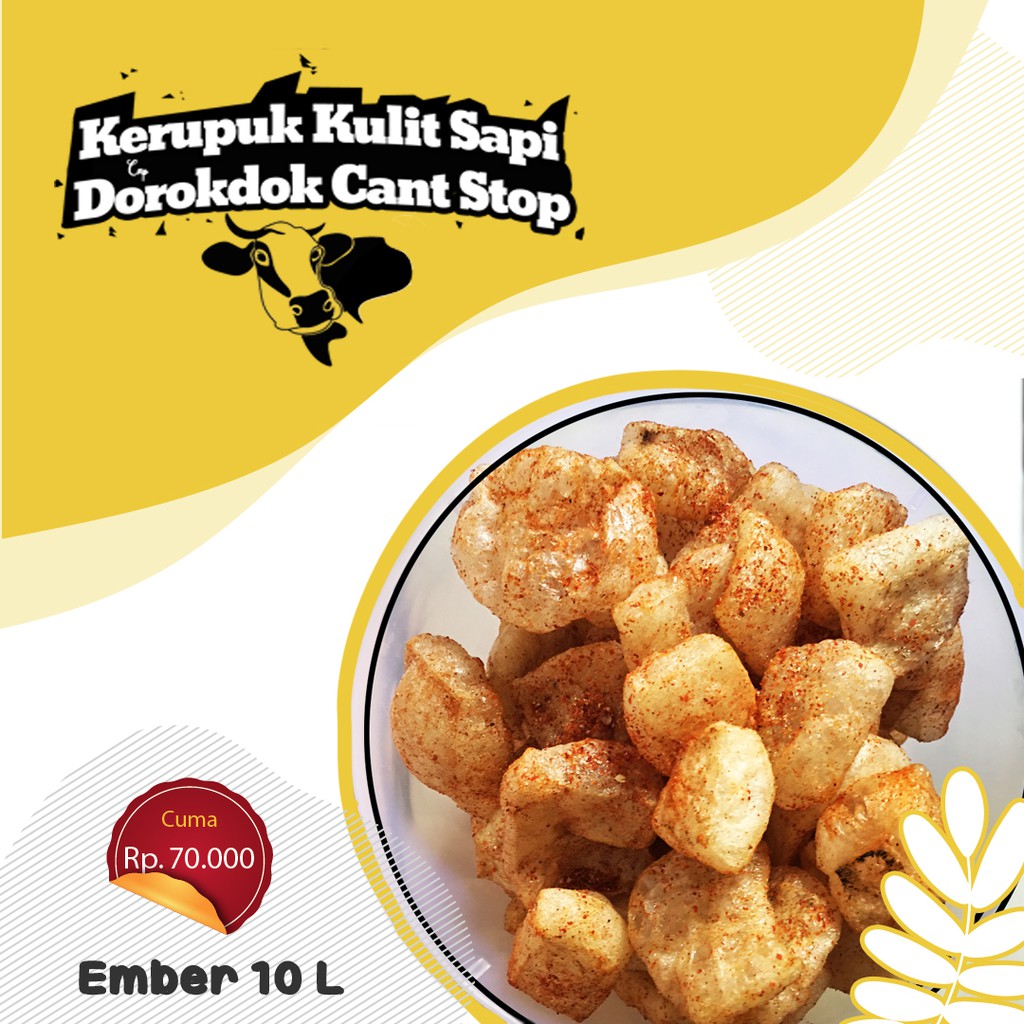 

SNACK CEMILAN KERUPUK / KRUPUK KULIT SAPI DOROKDOK RAMBAK KRECEK BUKAN BABI DALAM TOPLES 10 L