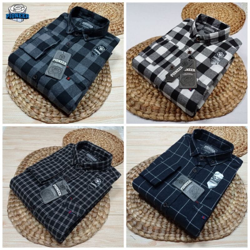 Kemeja Flanel Import Lengan Panjang Pria Wanita Premium Distro Motif Kotak / Baju Lengan Panjang Pri