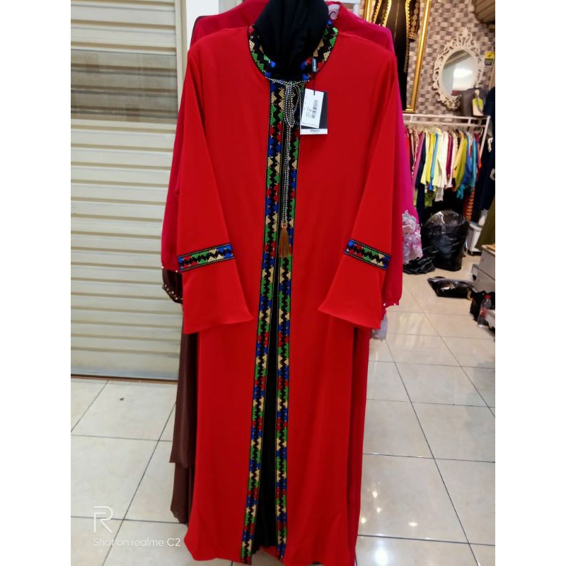 Gamis Abaya Hikmat Fashion Original, A8622 RED