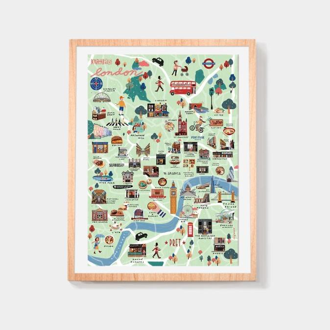 

READY COD @pasarkartupos London map A3 poster PROMOKode 1669